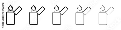 Lighter icon flat illustration set logo