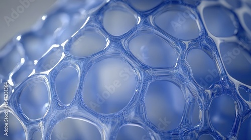 Abstract Blue Cellular Structure