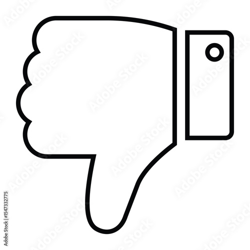 dislike line icon design. dislike thin black outline symbol vector illustration. editable stroke icon on transparent background.