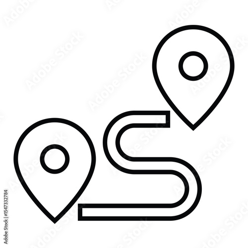 distance line icon design. distance thin black outline symbol vector illustration. editable stroke icon on transparent background.