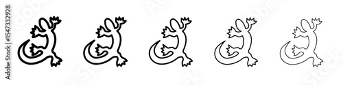 Lizard icon flat illustration set logo