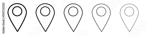 Location pin icon flat illustration set logo