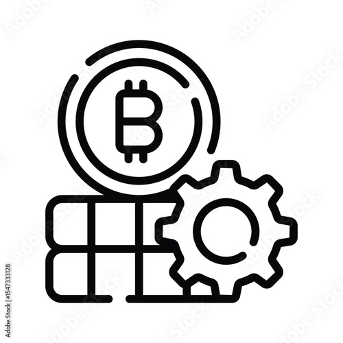 Visually engaging outline icon of crypto management