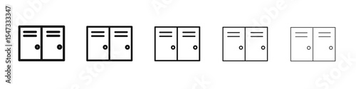 Lockers icon flat illustration set logo