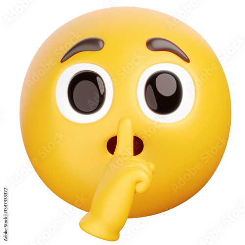 Yellow Emoji Asking For Silence