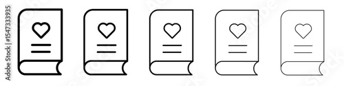 Love story icon flat illustration set logo
