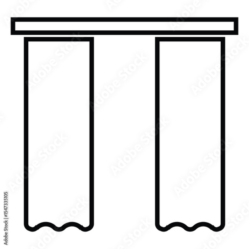 Drapes line icon design. Drapes thin black outline symbol vector illustration. editable stroke icon on transparent background.