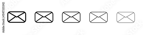 Mail Icon flat illustration set logo