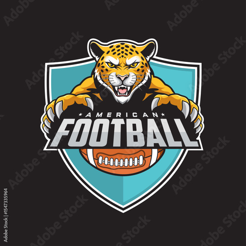 american football club logo jaguar vector illustration design
