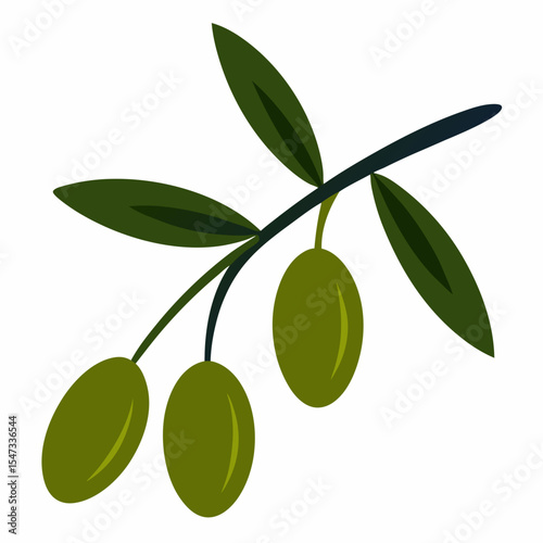 olive branch with green leaves