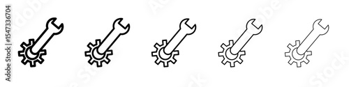 mechanic settings icon flat illustration set logo