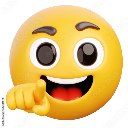 3D Rendering of a Pointing Emoji