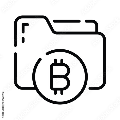 A trendy outline icon of bitcoin folder archive
