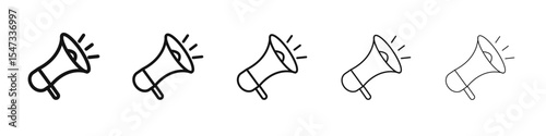 Megaphone icon flat illustration set logo