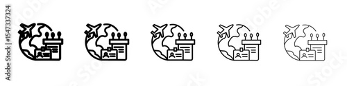 MICE tourism icon flat illustration set logo