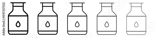 milk can container icon flat illustration set logo