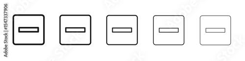Minus icon flat illustration set logo