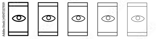Mobile Eye Icon flat illustration set logo