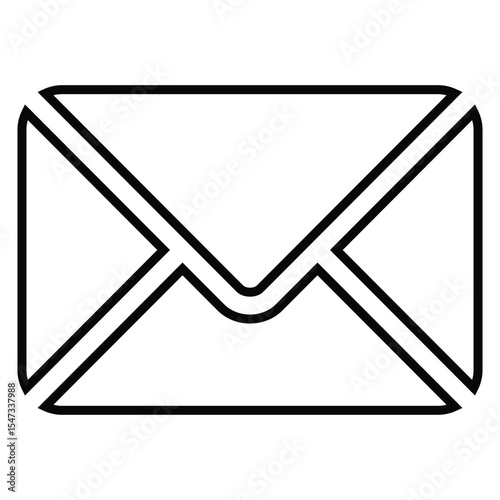 Email line icon design. Email thin black outline symbol vector illustration. editable stroke icon on transparent background.