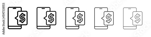 mobile transfer payment icon flat illustration set logo