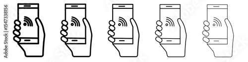 Mobile Internet icon flat illustration set logo