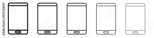 Mobile icon flat illustration set logo