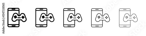 mobile phone game icon flat illustration set logo