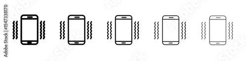 Mobile phone vibrating icon flat illustration set logo