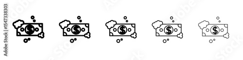 Money laundering icon flat illustration set logo