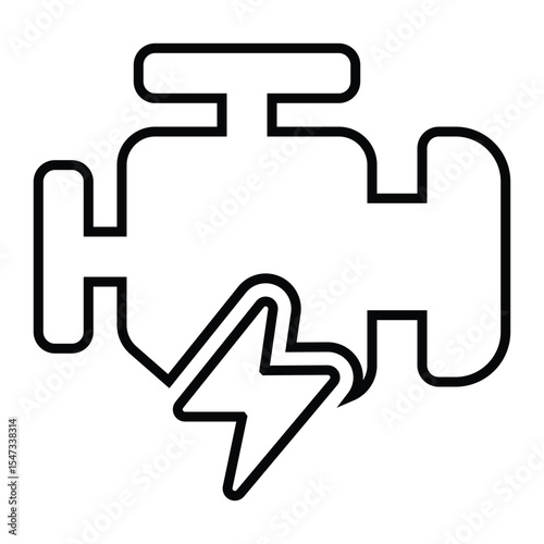 engine line icon design. engine thin black outline symbol vector illustration. editable stroke icon on transparent background.