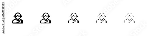 Monk icon flat illustration set logo