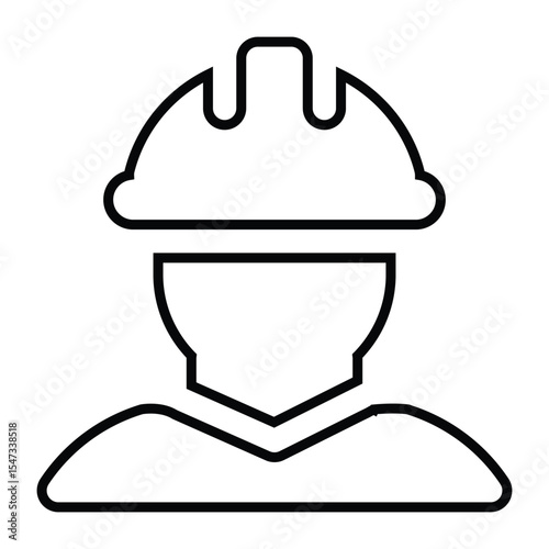 engineer line icon design. engineer thin black outline symbol vector illustration. editable stroke icon on transparent background.