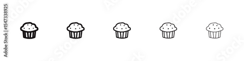 Muffin icon flat illustration set logo