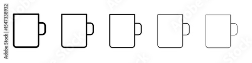 Mug icon flat illustration set logo