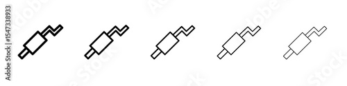 Muffler icon flat illustration set logo