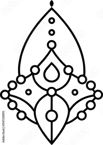 Indian cultural bindi vector with floral details