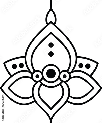 Minimalist ethnic bindi design with ornamental style