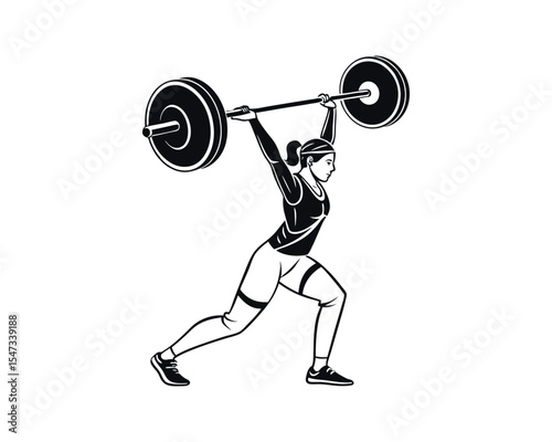"Weightlifting Pose, Powerlifting Illustration, Strength Exercise, Fitness Design, Athletic Art**

