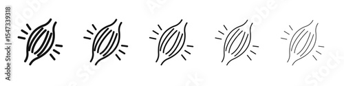 Myalgia icon flat illustration set logo