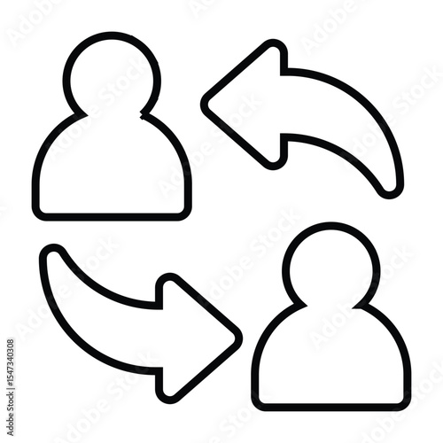 Exchange line icon design. Exchange thin black outline symbol vector illustration. editable stroke icon on transparent background.