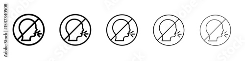 No Cough icon flat illustration set logo