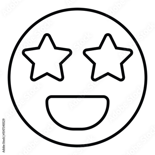excited line icon design. excited thin black outline symbol vector illustration. editable stroke icon on transparent background.