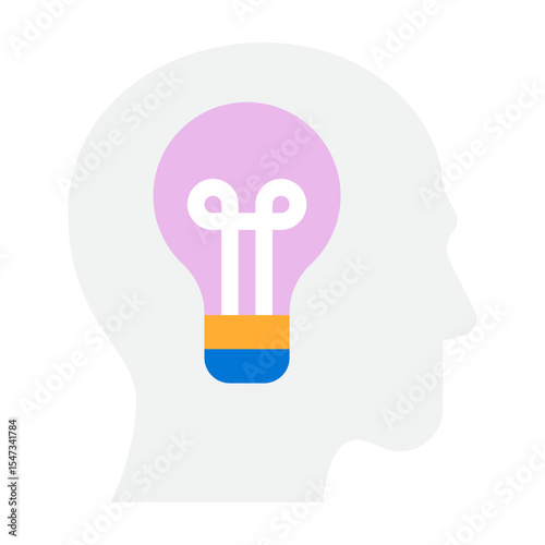 Lightbulb Inside Head Illustration