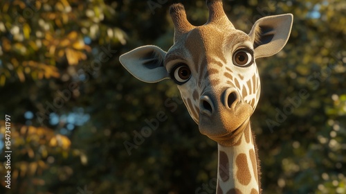 The image of a solitary giraffe conveys a sense of maturity, evident in its extended neck and the gentle wrinkles on its face