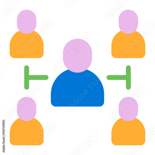 Team Collaboration Icon with Connections