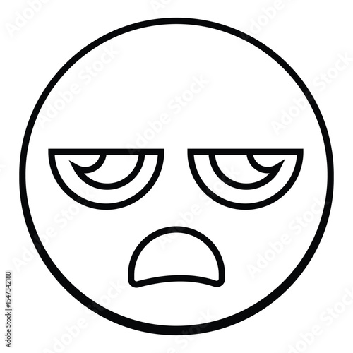 Expressionless line icon design. Expressionless thin black outline symbol vector illustration. editable stroke icon on transparent background.