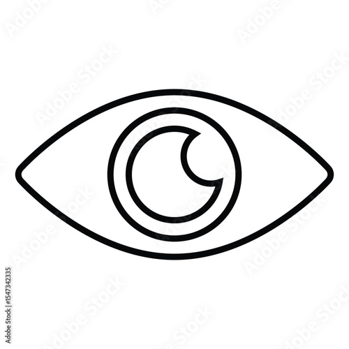 eye line icon design. eye thin black outline symbol vector illustration. editable stroke icon on transparent background.
