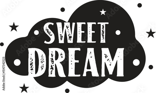 Vector colorful sweet dreams editable 3d style text effect style with cloud background