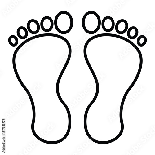 feet line icon design. feet thin black outline symbol vector illustration. editable stroke icon on transparent background.