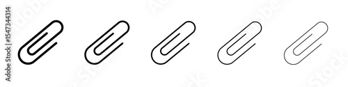 Paperclip icon flat illustration set logo